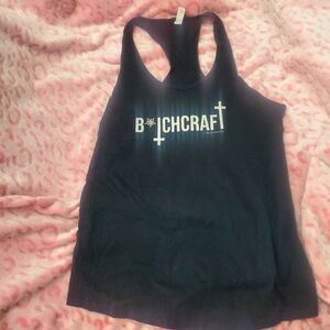 Women's B*tchcraft Black Racer Back Tank Top